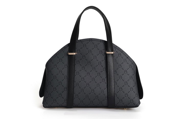 Lucky Bees Bolso 1233 - Gris, Negro, Bolso de Mano de Piel de Polivinilo Elegante y Versátil con un Bolsillo Interior